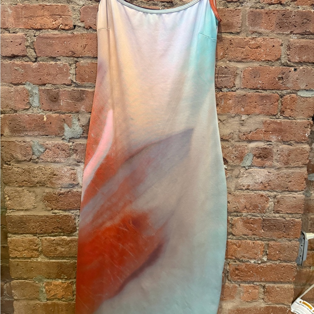 Belle the Label Abstract Floral Slip Dress | Coral Pink Mint | Size S - Picture 3 of 6